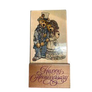 Boyds True Love Bear Couple Anniversary Rubber Stamp Set Cute & Durable Wood Mou